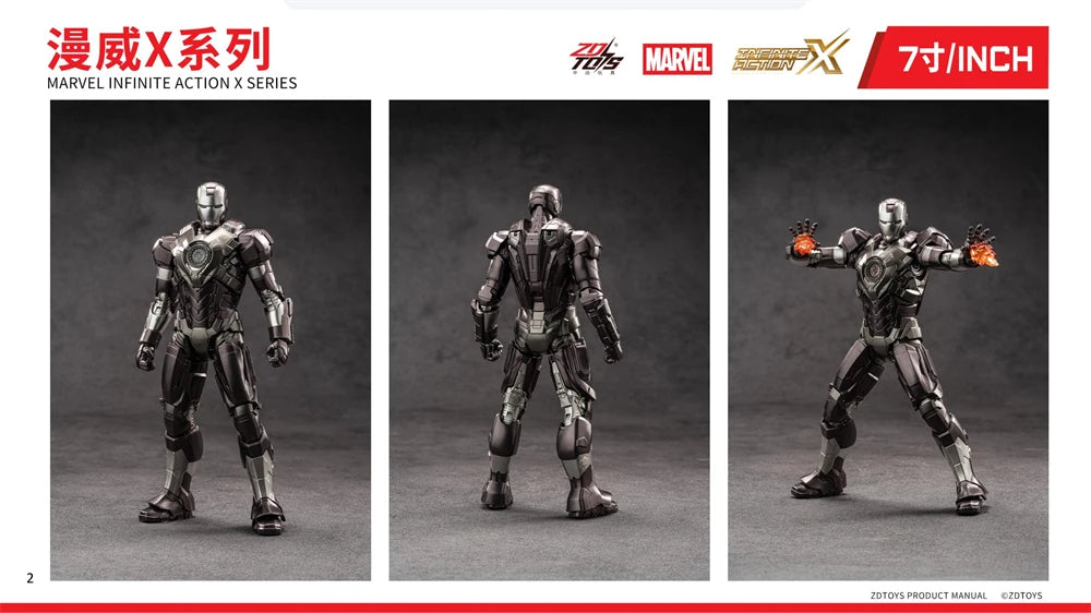 Marvel ZD Toys Iron Man Figure MK3 MK4 MK85 MK42 MK18 MK19 Spider-Man PS4 Iron Spider Action Figure Collections Gift