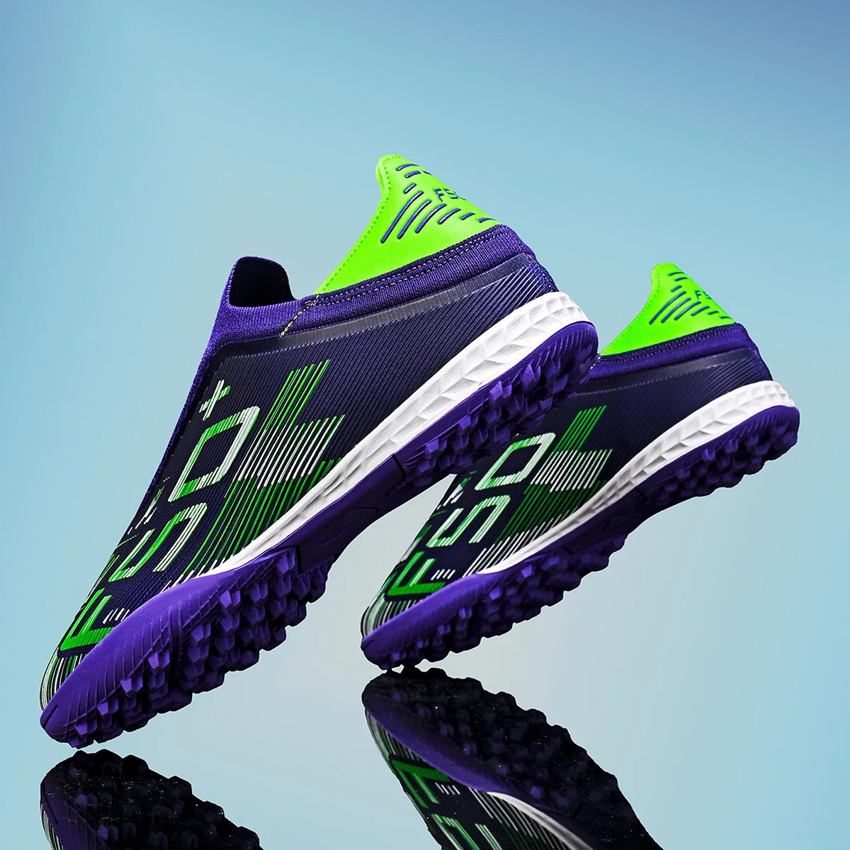 High Grip Unisex Soccer Trainers PU Woven Upper Rubber TF Studs Anti-Slip Breathable Men Outdoor Cleats