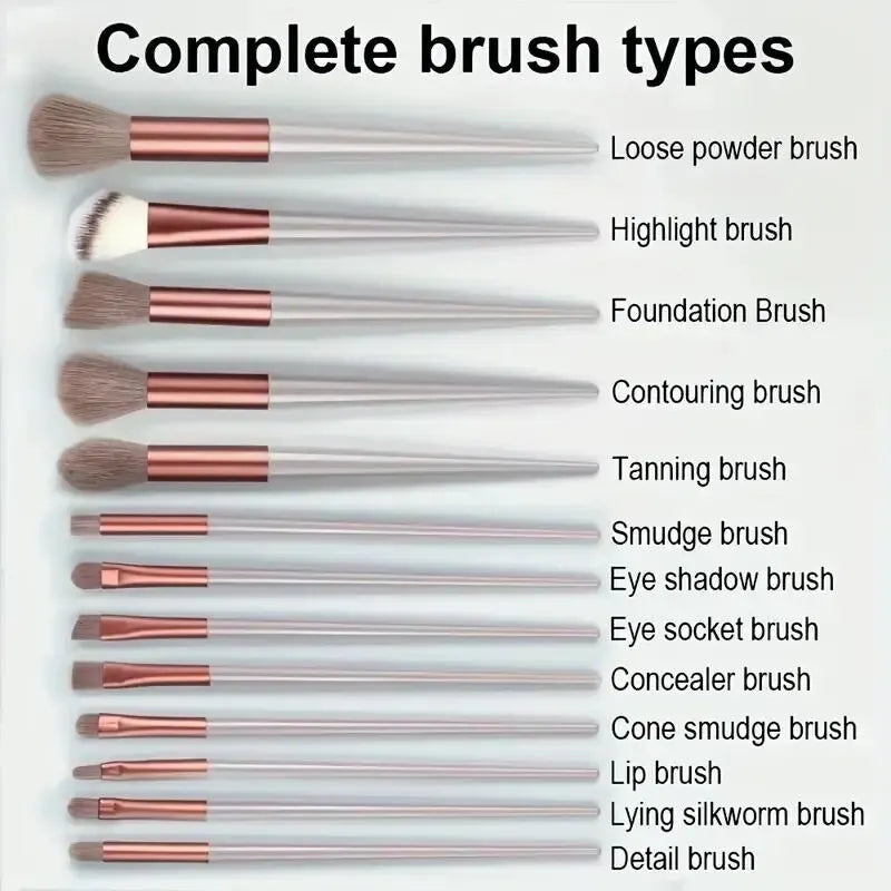 Professional Makeup Brush Set with Sponge & Storage Options