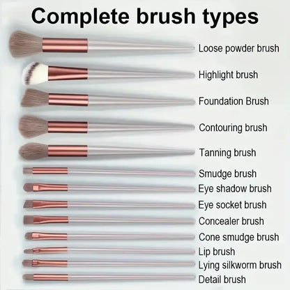 Professional Makeup Brush Set with Sponge & Storage Options