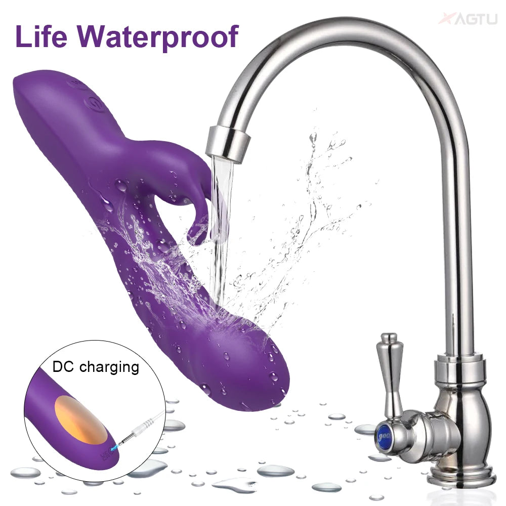 G Spot Rabbit Vibrator Dildo for Women Nipple Clitoris Stimulator Massager Adults Masturbator Female Sex Toy for Adults 18