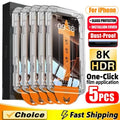 5Pcs Oleophobic Coating Dust Free Easy Installation Screen Protector For iPhone 16 15 14 13 12 11 17 Pro Max XR X XS 7 8 16 Plus