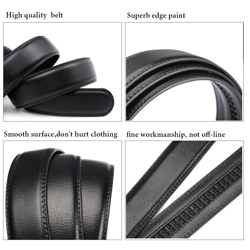 DINISITON Fashion business men's belts, authentic luxury brand belts, metal buckles, high-quality soft belts
