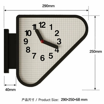 Luxury Triangle Wall Clock Corner Double Sided Wall Clock Creative Art Living Room Clocks Kitchen Bedroom Watch Home Decor