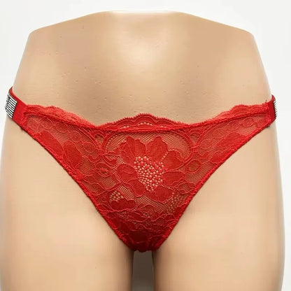 Women's High-Waist Lace Thong Panties