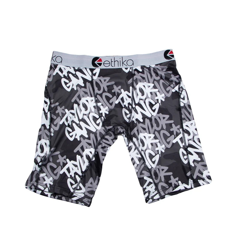 ETHIKA 1Pcs Men Underwear Boxers Breathable Mesh Crotch Man Underpants Plus Size L-3XL Mens Panties Printed Men's Boxers Briefs
