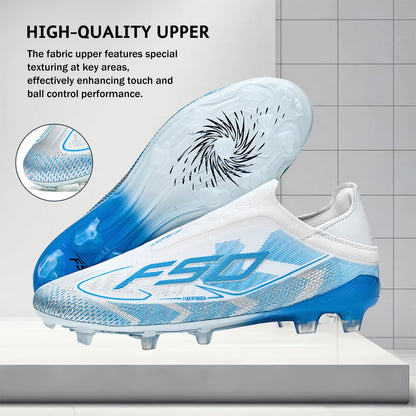 Ultra Light AG FG Football Shoes Sweat-proof PU Fabric Wear-resistant TPU Sole Snug Fit Unisex Natural Grass Practice Sneakers
