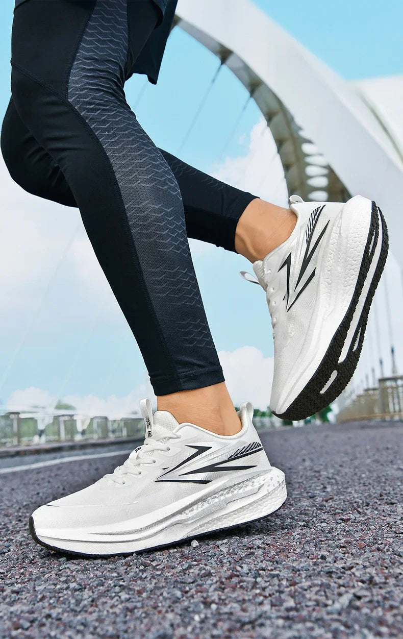 Men's Running Shoes Jogging Cushioning Mesh Outdoor Couple Trainer Race Breathable Sneakers Non-Slip Carbon Board Off-road Shoes