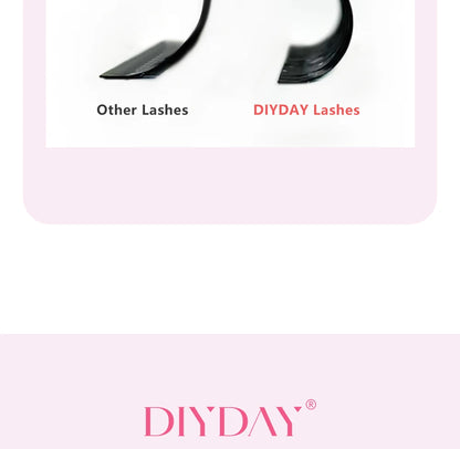DIYDAY U-shaped Eyelash Extension Easy to Apply 3D Volume False Lashes Natural Wispy U YY Shape Faux Mink Eyelashes for Makeup