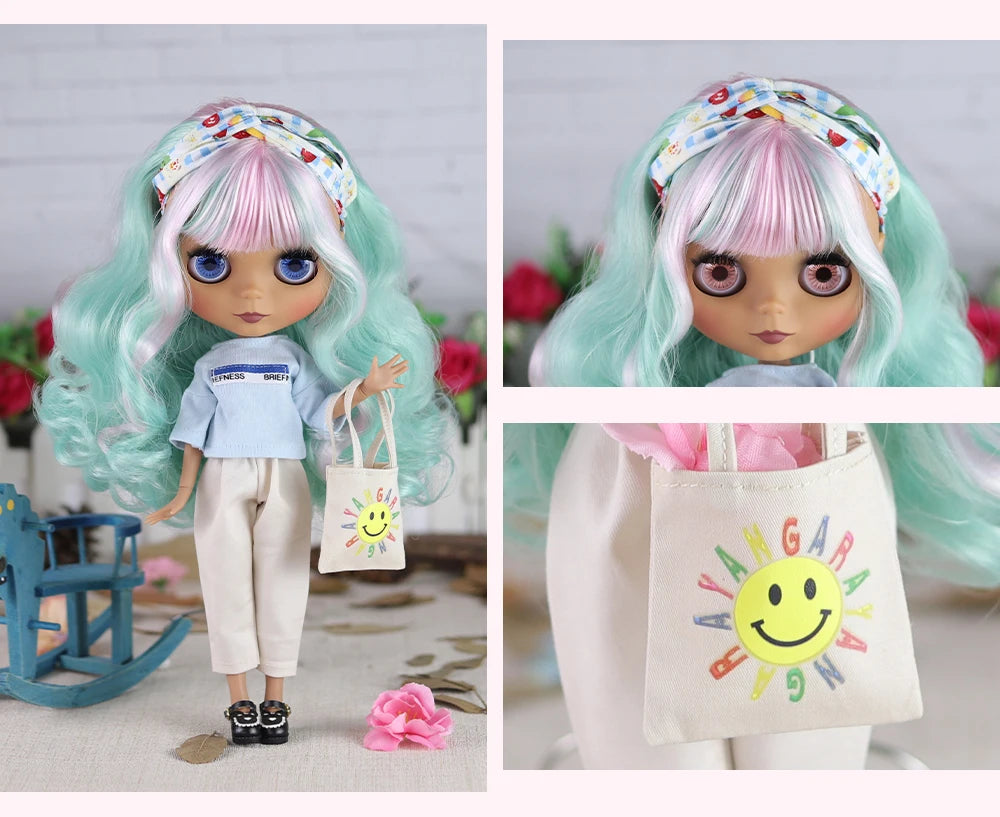ICY DBS Blyth doll 1/6 bjd joint body doll black skin including clothes shoes casual with 30cm toy gift
