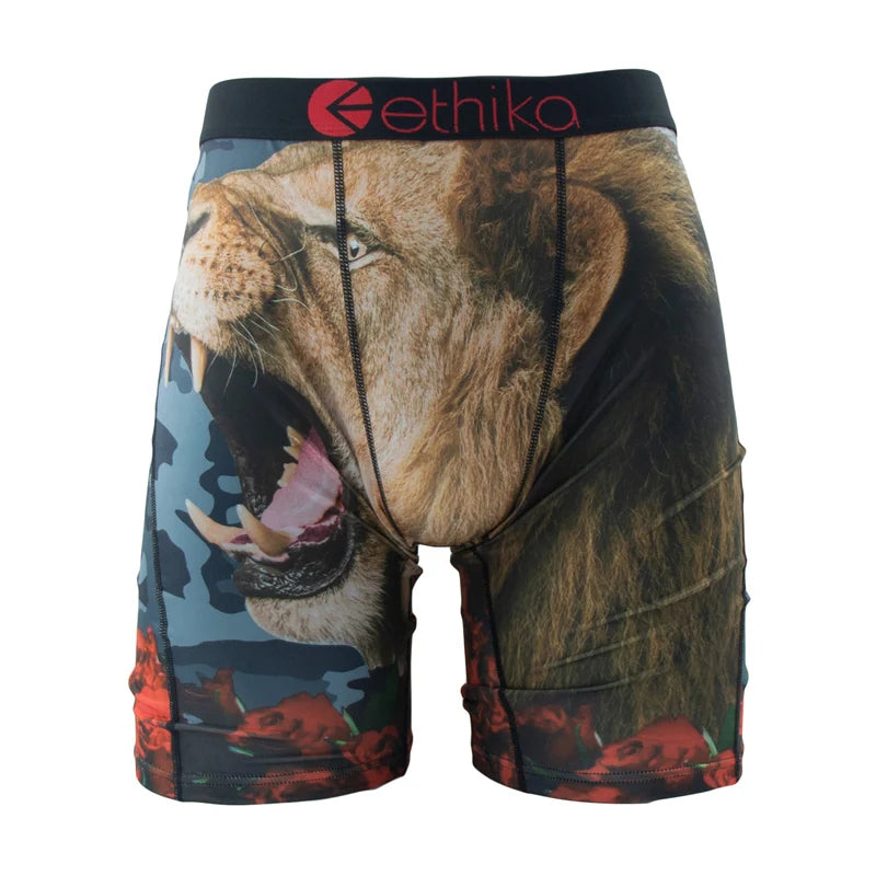 ETHIKA Men Underwear Boxers 1Pcs Breathable Mesh Crotch Man Swimming Underpants Plus Size L-3XL Mens Panties Men's Boxers Briefs