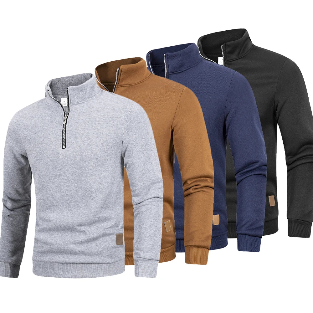 Men's Solid Turtleneck Knit Pullover