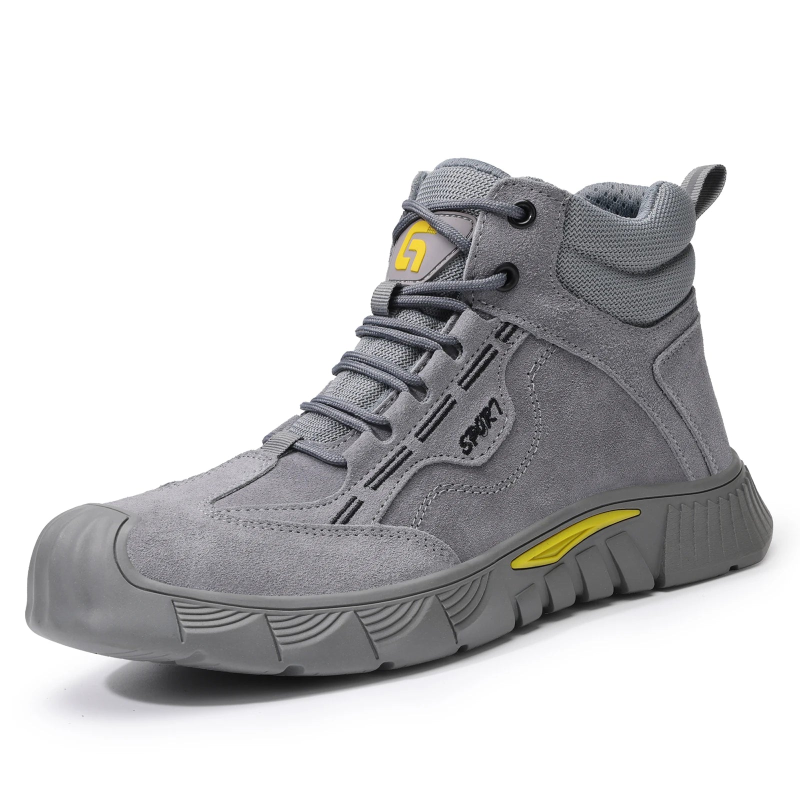 GUYISA Men's Anti-Shock and Anti-Penetration Work Shoes with Rubber Soles