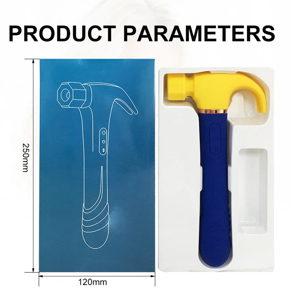 Women G Spot Vibrator 4 In 1 Magic Wand 7-Frequency Sucking Hammer Shape Rechargeable Sucker Vibration Sex Toy For Couple Adults