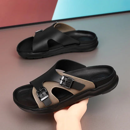 Summer Men Casual Sandals Outdoor Climbing Classic Roman Leather Beach Comfortable Trekking Hiking Fishing Fashion Slippers