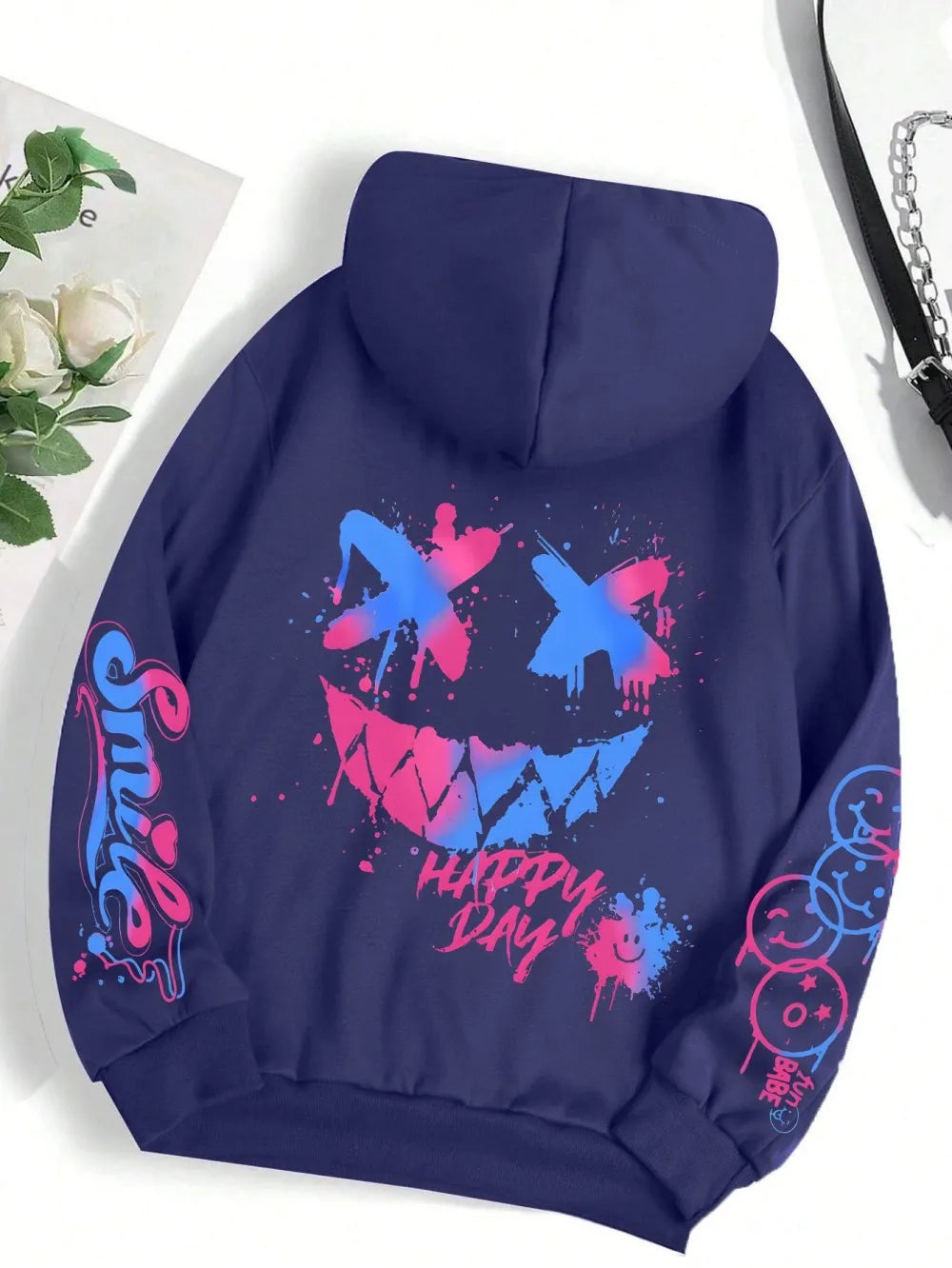 Smiley Graphic Streetwear Hoodie