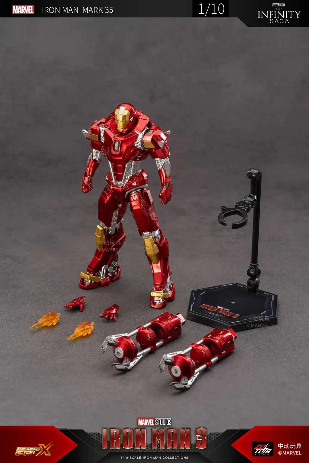 ZD Iron Man Figure Legends Iron Man Mk41 Mk47 Tank MK24 Iron Patriot 2.0 MK35 Red Snapper 1/10 Scale Iron Man Collections Gift