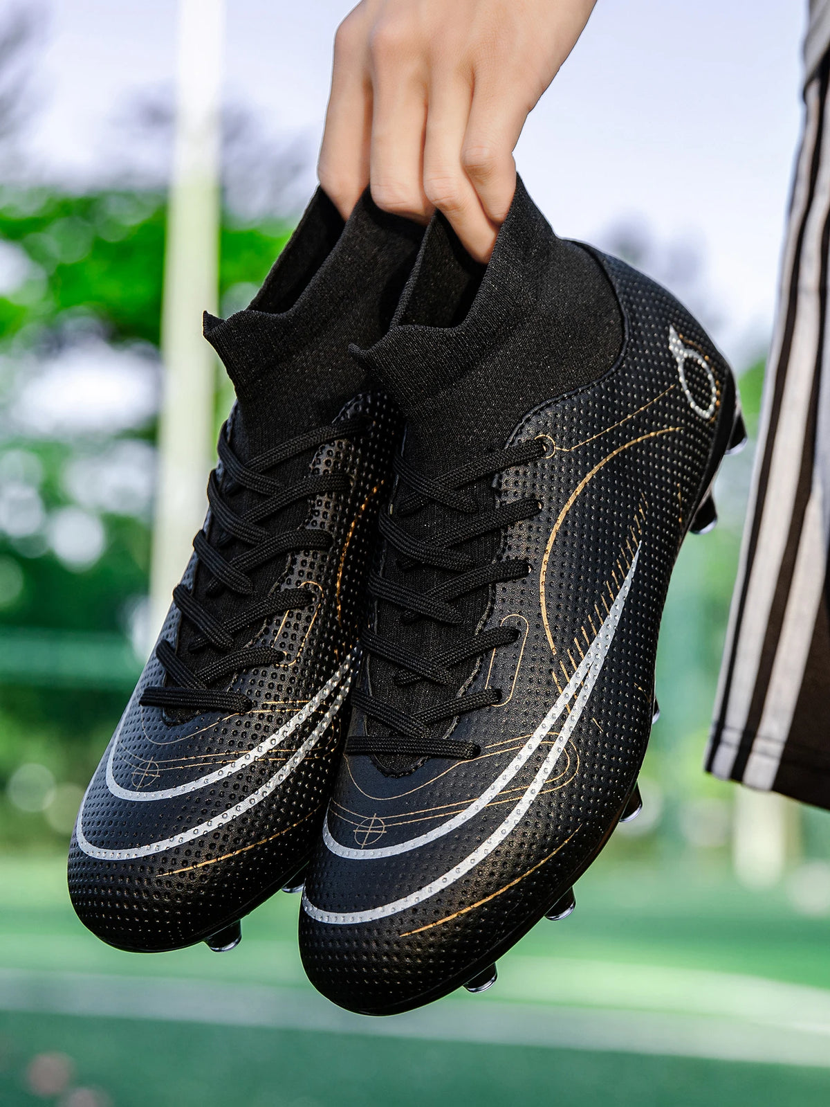 Men AG/FG Firm Ground Football Shoes Wear Resistant PU Upper Stable Studs For Adult Outdoor Lawn Competitive Football Games