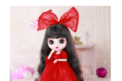 ICY DBS Blyth doll 1/6 bjd bow hair clip dress wedding dress set girls toys sd