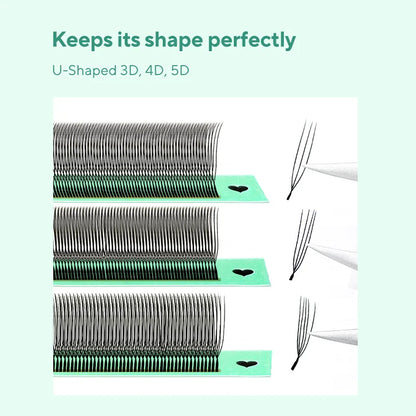 DIYDAY U-shaped 3D 4D 5D 6D Eyelash Extension New Style U Shape W Bloom Lashes Premade Fans Lightweight Fluffy Mink Faux Eyelash