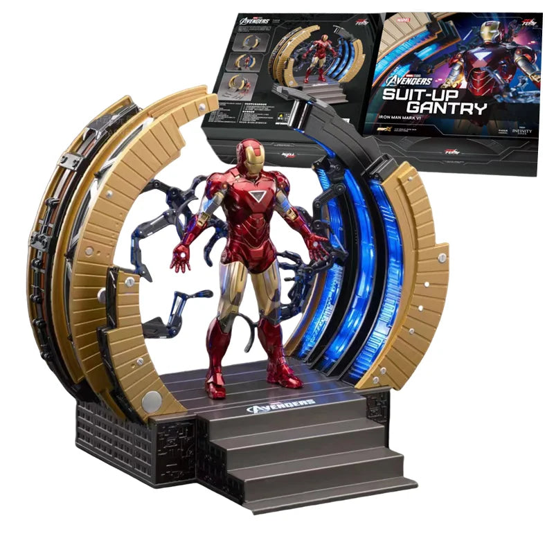 ZD Toys Avengers Iron Man Action Figure MK6 Suit-up Gantry Suit Up Gantry With MK4 Tony Stark Legends Collection Toy Gift