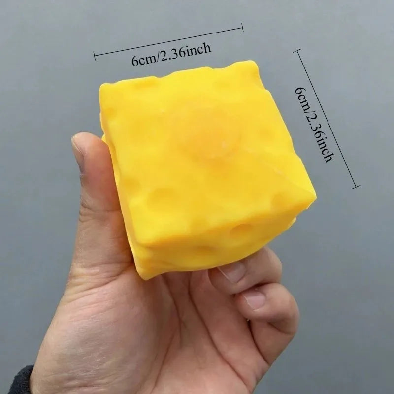 Squishy Square Cheese Squeeze Toys Slow Rebound Push Stress Relief Sensory Toy Soft Butter Cheese Fidget Toy Christmas Present