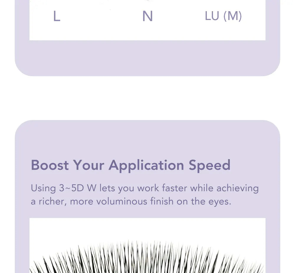 DIYDAY L / LU(M) / N 3D 4D 5D W Shape Eyelash Extension W Style Faux Mink Eyelashes Premade Volume Fan Lashes Supplies
