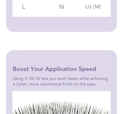 DIYDAY L / LU(M) / N 3D 4D 5D W Shape Eyelash Extension W Style Faux Mink Eyelashes Premade Volume Fan Lashes Supplies