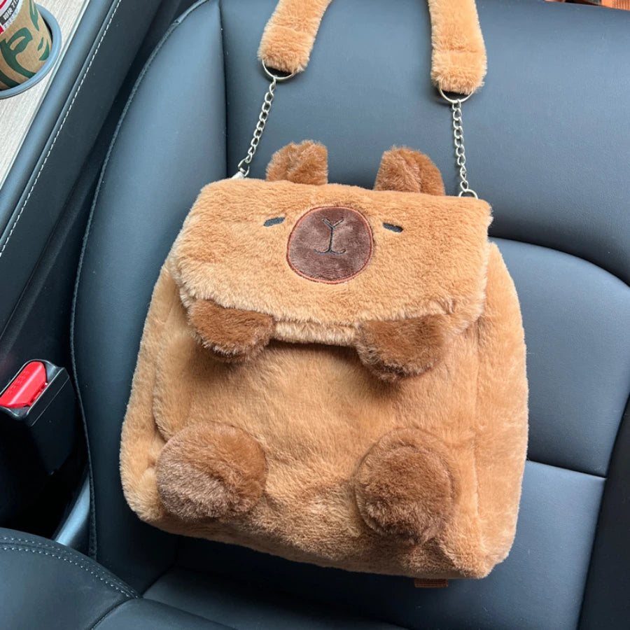 Capybara Plush Backpack Kawaii Fashion Plushie Doll Fur Pendant Children's Shoulder Bag Mini Knapsack Bags Gifts For Girlfriend