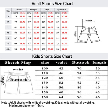 Bandai Anime Pocket Monster Togepi Pattern Allover Print Adult Kids Gym Shorts Summer Quick-dry Soft Lightweight Swim Shorts
