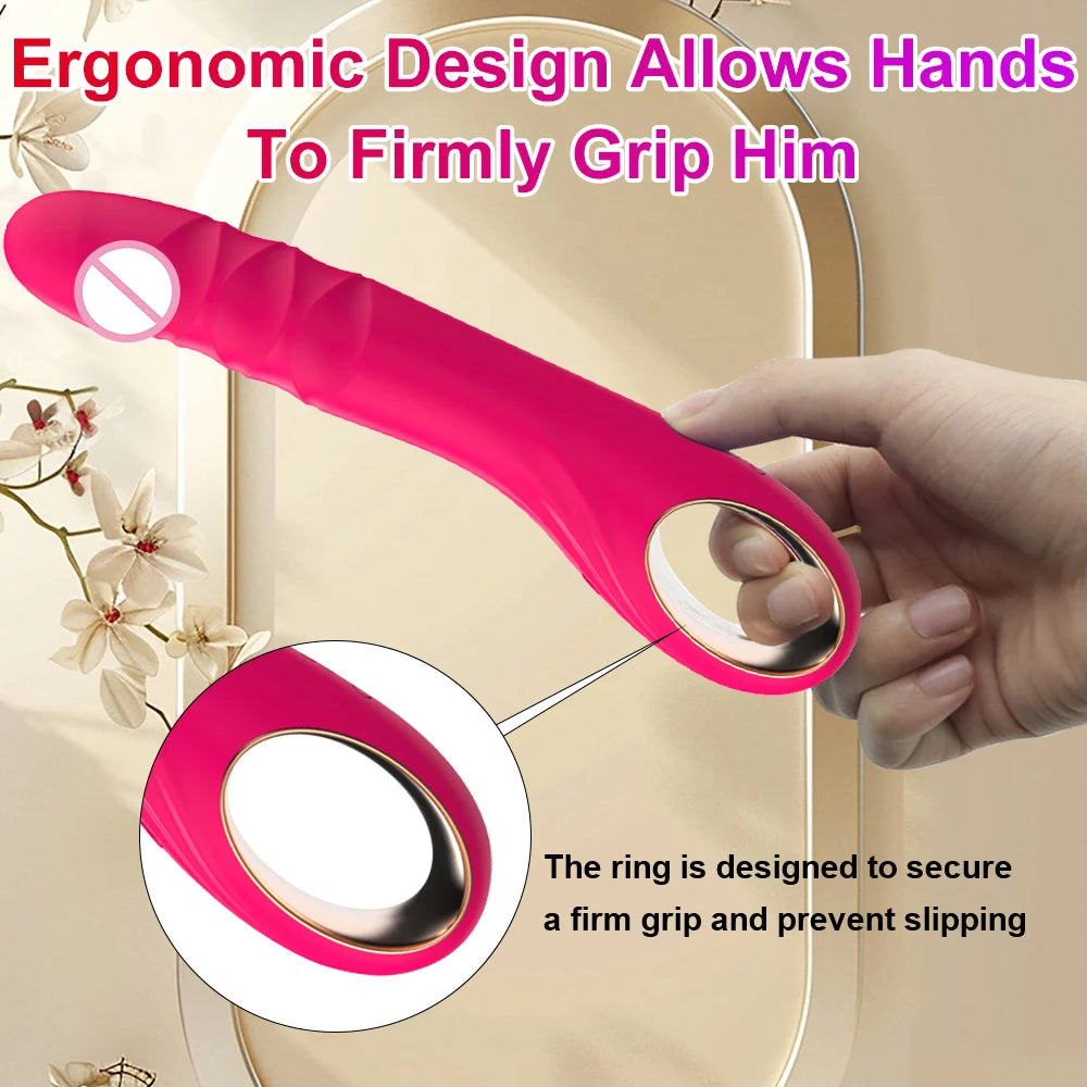 Dildo Retractable Vibrator For Women 10 Modes Soft Silicone G Spot Clitoral Anal Stimulation Massager Masturbation Sex Toys