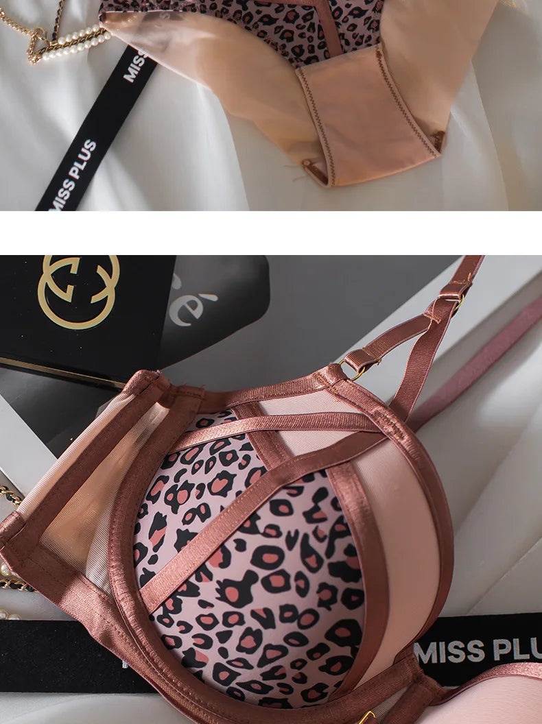 Women's Leopard Print Bra Set