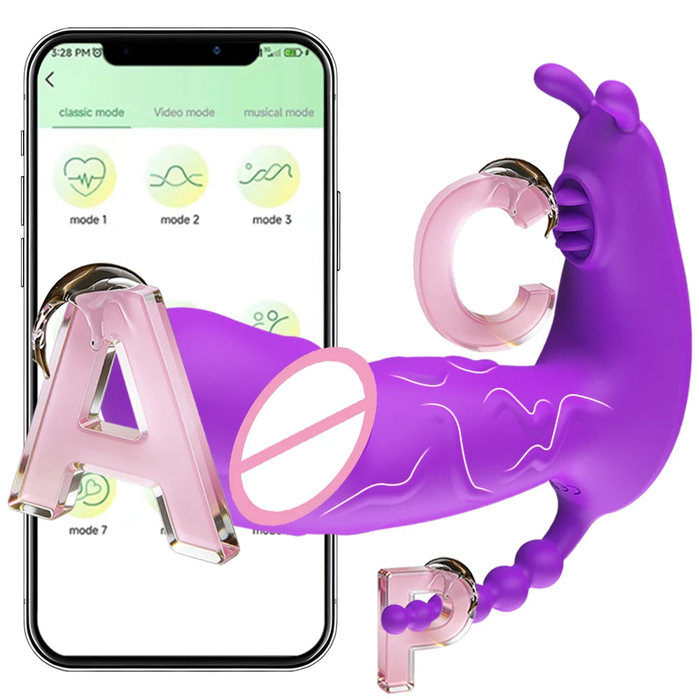 3 in 1 Wearable Dildo Vibrator  App Control Clitoris Stimulator Massager  Anal Plug Sex Machine  for Women Couples Adults 18
