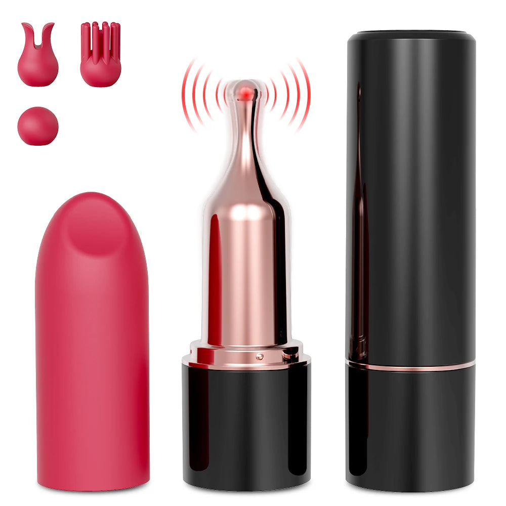 Lipstick Bullet Vibrator Adult Sex Toys with 10 Vibration, Portable Discreet Vibrators Clitoral Massager Rose Toys Women Couples