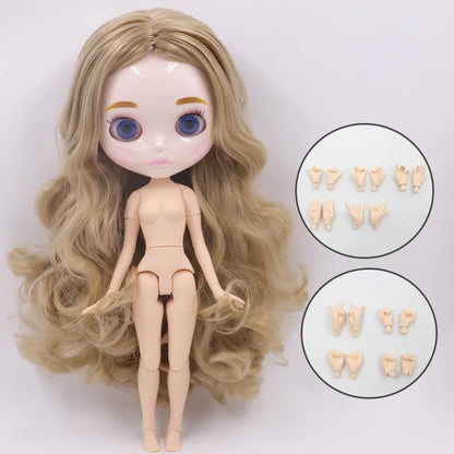 ICY DBS Blyth Doll Carved Lips Face White Skin Joint Body 1/6 BJD Special Price OB24 Toy Gift