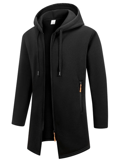 New Streetwear Men's Long Sleeve Sweatshirts for Men Zipper Hooded Oversize Winter Warm Jacket Coat Outdoor Tracksuit Men