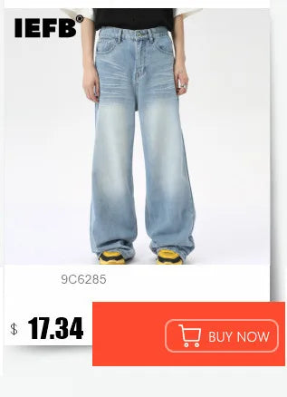 IEFB Straight Male Jeans Vintage Men's Denim Pants Tie-dyed Design Wide Leg Trousers Spring New Stylish Men Clothing 9C4276