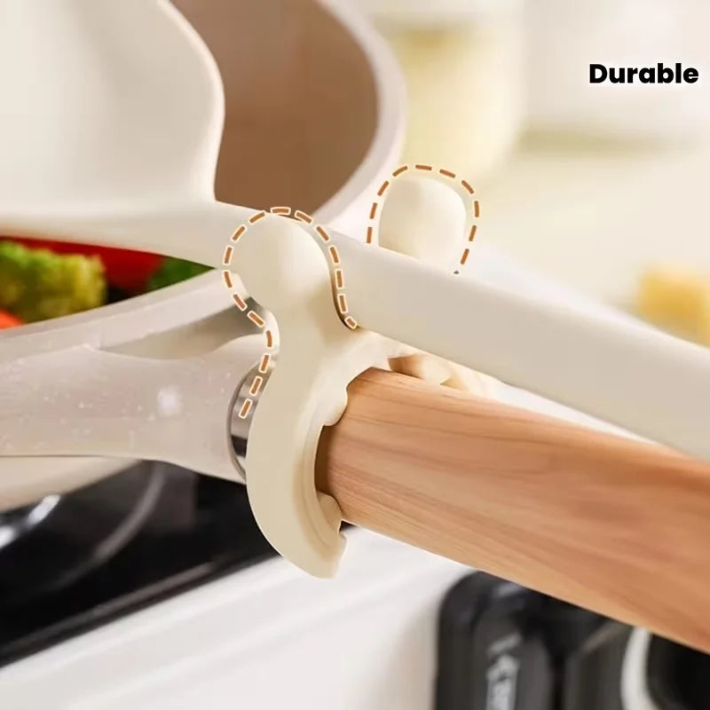 Deer Ear Pot Rack - Heat-Resistant Silicone Kitchen Utensil Holder with Non-Slip Handle, Durable Suitable for Large/Small Pots