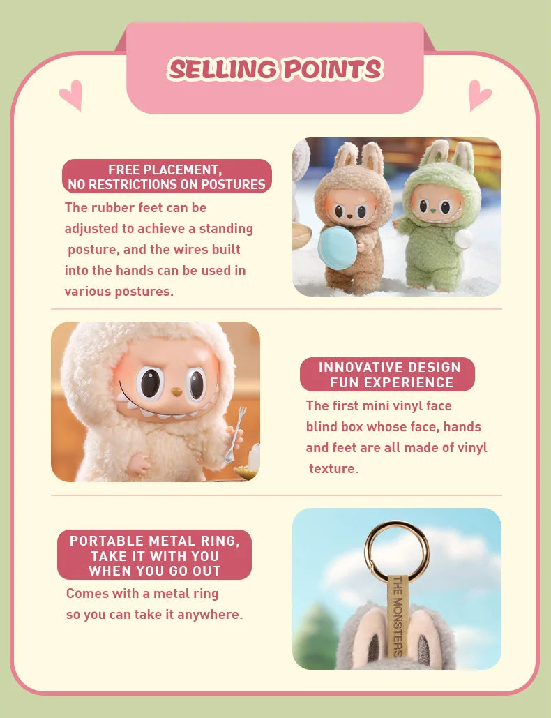 POP MART LABUBU V1 THE MONSTERS Exciting Macaron Vinyl Face Surprise Mystery Box Blind Box Toys Kawaii Anime Action Figure Gift