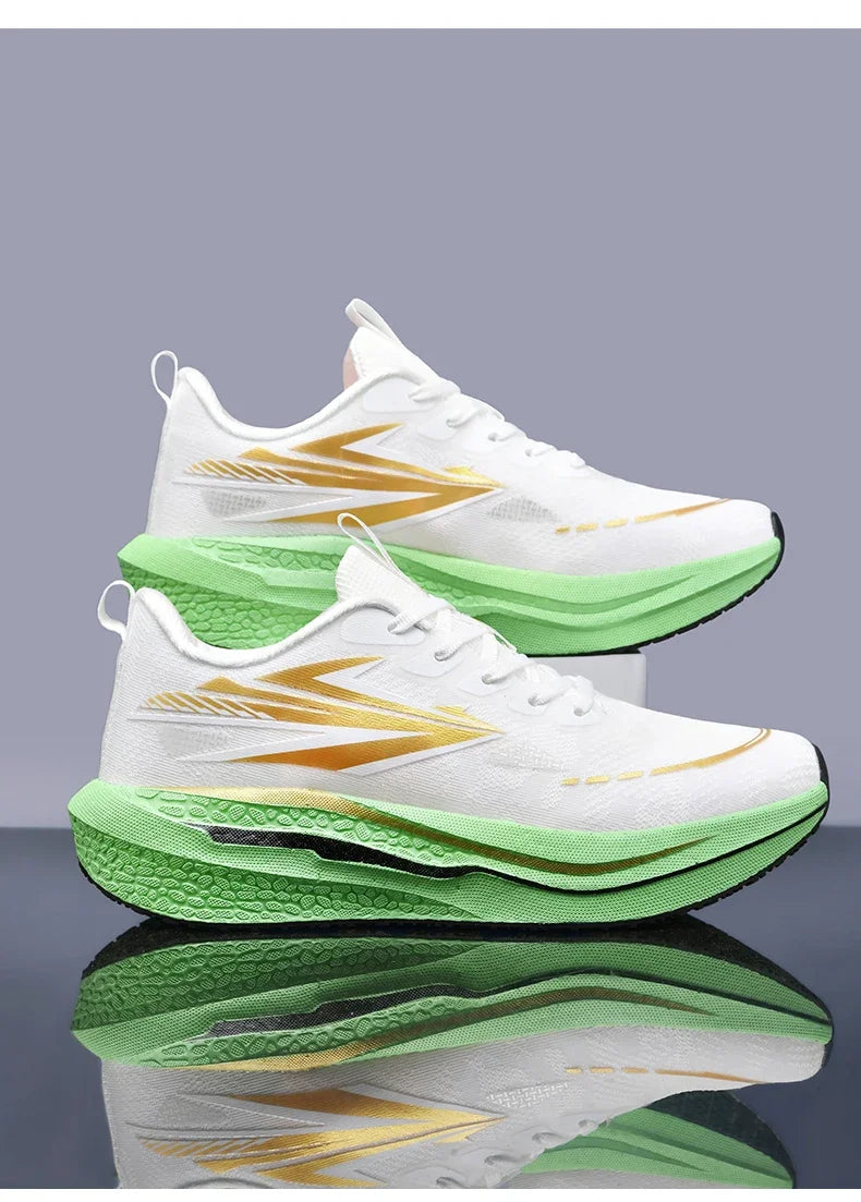 Men's Running Shoes Jogging Cushioning Mesh Outdoor Couple Trainer Race Breathable Sneakers Non-Slip Carbon Board Off-road Shoes