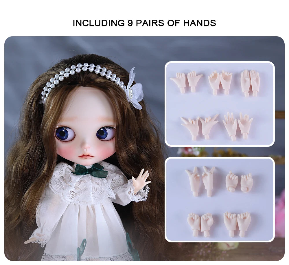ICY DBS Blyth 1/6 Doll Hand Painted Set Morning Dew Tears Frosted Face Doll Set SD