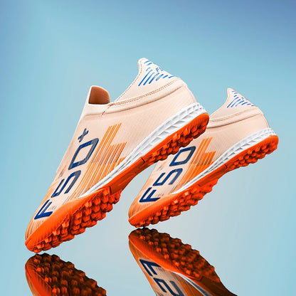 High Grip Unisex Soccer Trainers PU Woven Upper Rubber TF Studs Anti-Slip Breathable Men Outdoor Cleats