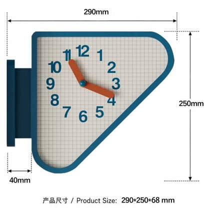 Luxury Triangle Wall Clock Corner Double Sided Wall Clock Creative Art Living Room Clocks Kitchen Bedroom Watch Home Decor