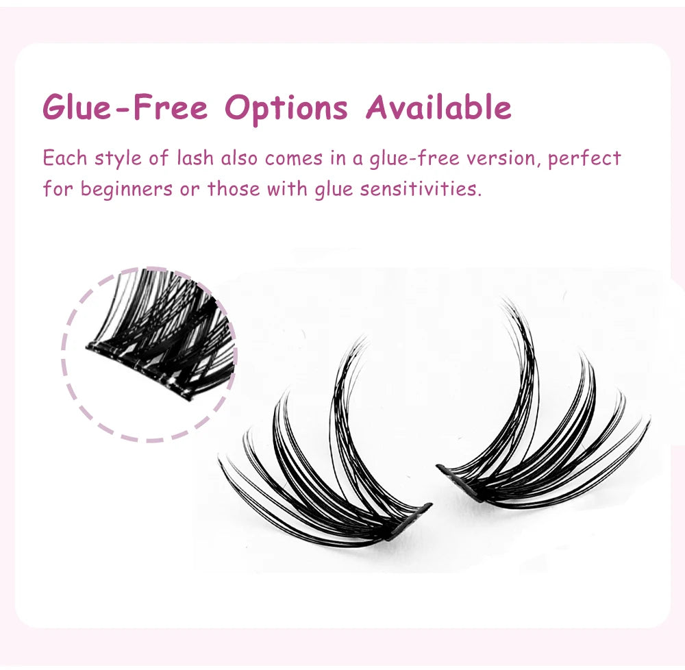 DIYDAY 20P/30P/40P/50P/60P/80P Lash Extension Cluster DIY Glue-free False Lash Clusters home DIY beauty tool eyelash