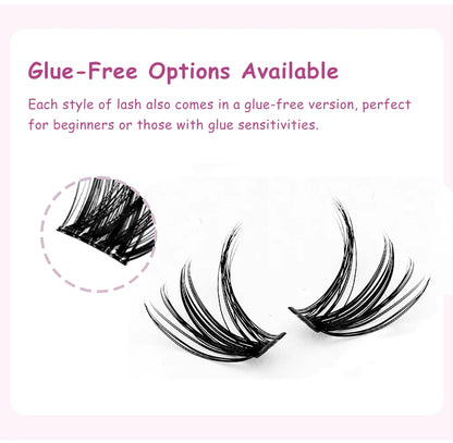 DIYDAY 20P/30P/40P/50P/60P/80P Lash Extension Cluster DIY Glue-free False Lash Clusters home DIY beauty tool eyelash