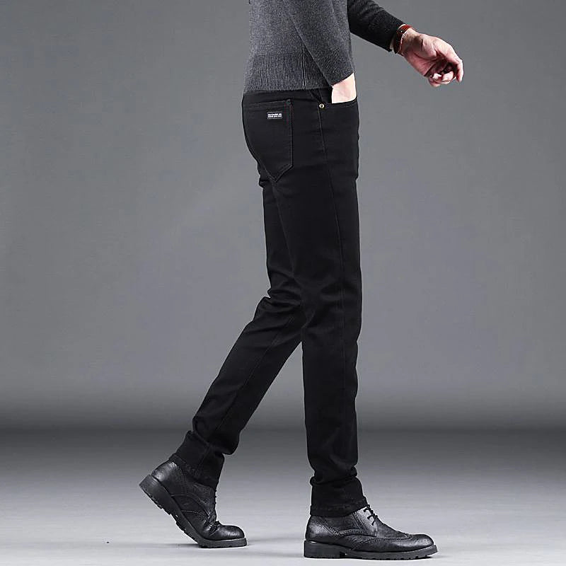 Men's Black Slim-Fit Stretch Jeans