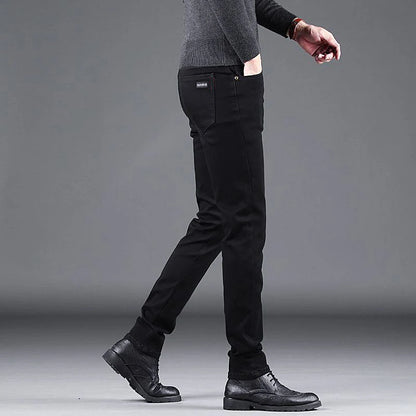 Men's Black Slim-Fit Stretch Jeans