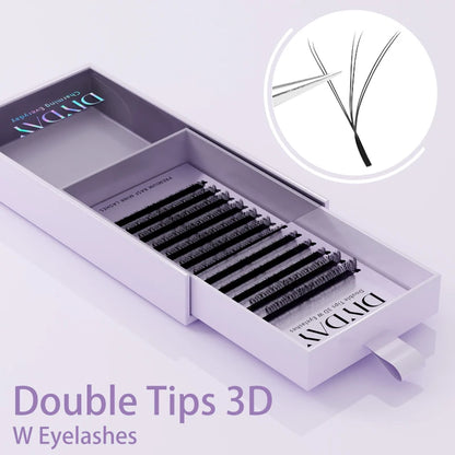 DIYDAY W Shape Eyelash Extension 3d 4d 5d 6d 7d 8d W-Shaped Eyelashes Premade Fans Individual BASF Mink Faux Lashes
