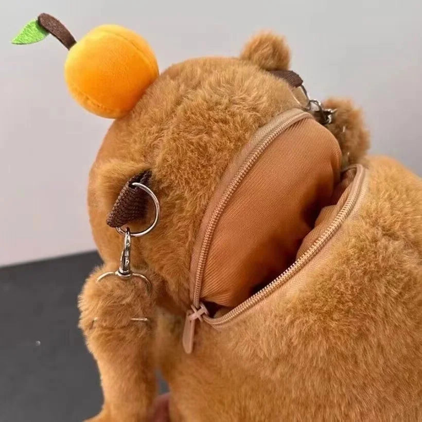 Capybara Plush Backpack Kawaii Fashion Plushie Doll Fur Pendant Children's Shoulder Bag Mini Knapsack Bags Gifts For Girlfriend