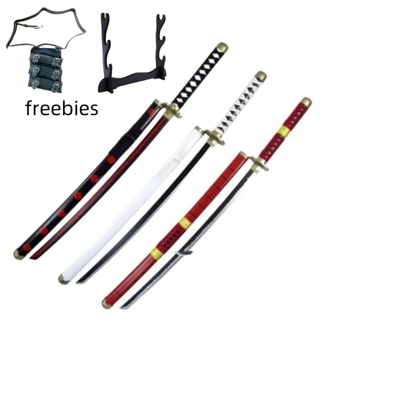 40in Anime One Piece Zoro Katana Wood Sword Luffy schwert Real Size Japanese Samurai Sabre Original Blade Cosplay Prop Toy Gift